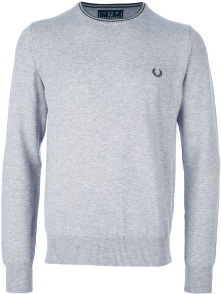 Fred Perry Crew Neck Sweater in Gray for Men (grey) | Lyst