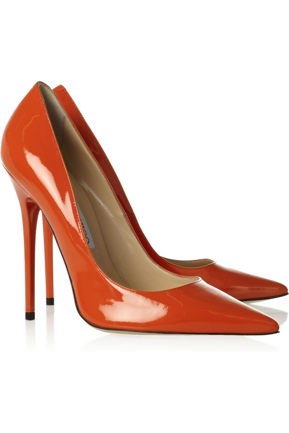 Jimmy Choo Anouk Patentleather Pumps in Orange Lyst