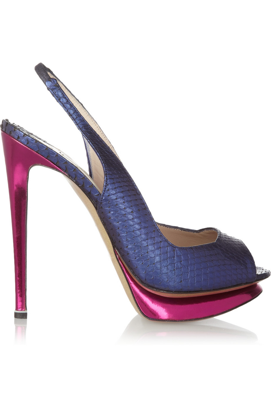 snake skin sling backs