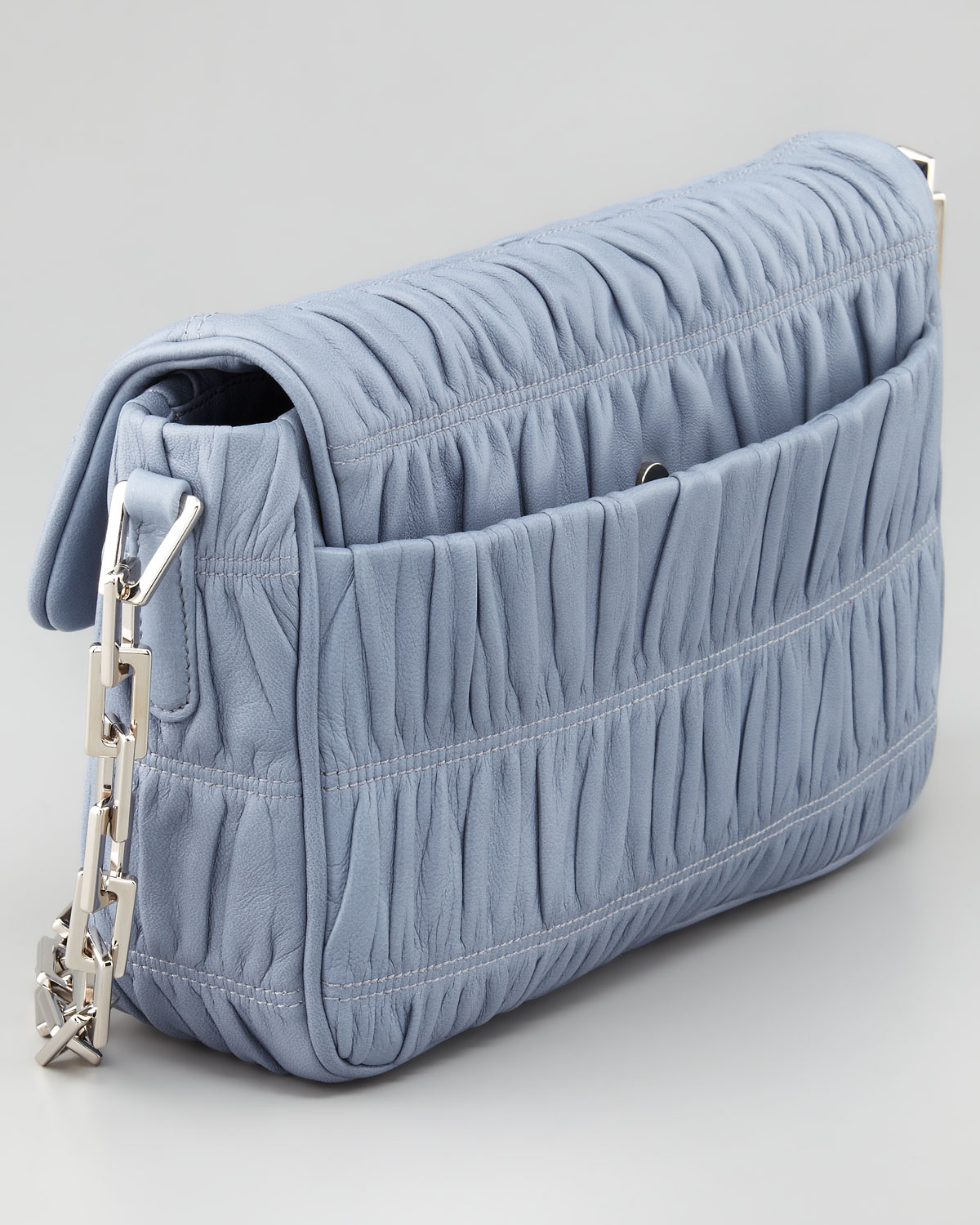 Prada Napa Gaufre Chain Shoulder Bag in Blue (pervinca) | Lyst