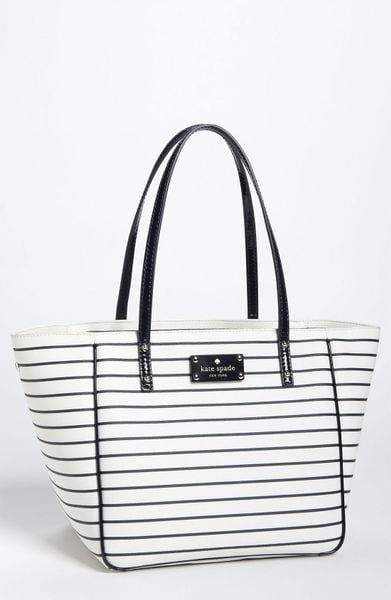 Kate Spade City Stripe Sidney Small Tote in Blue (navy/ cream) | Lyst