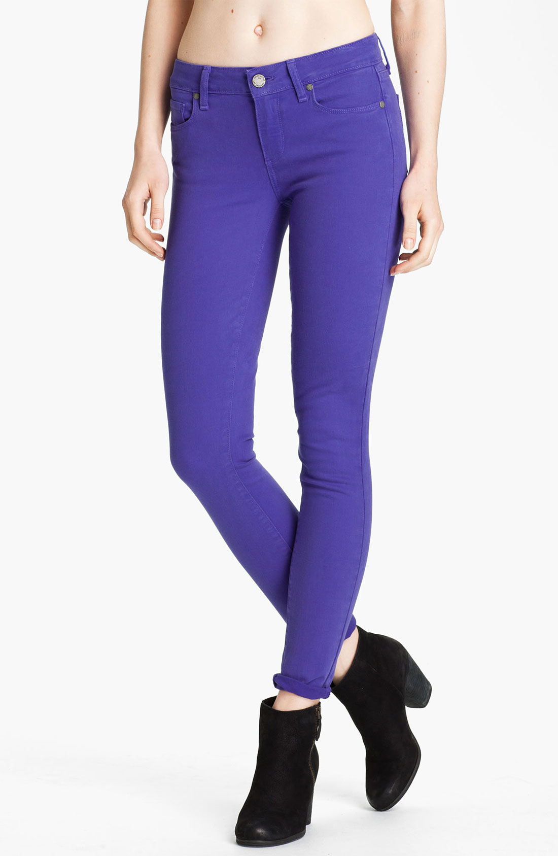 Paige Verdugo Skinny Stretch Denim Jeans Violet Blue in Purple (violet ...