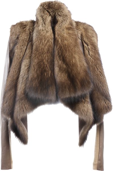 Liska Draped Beaver Fur Jacket in Brown | Lyst