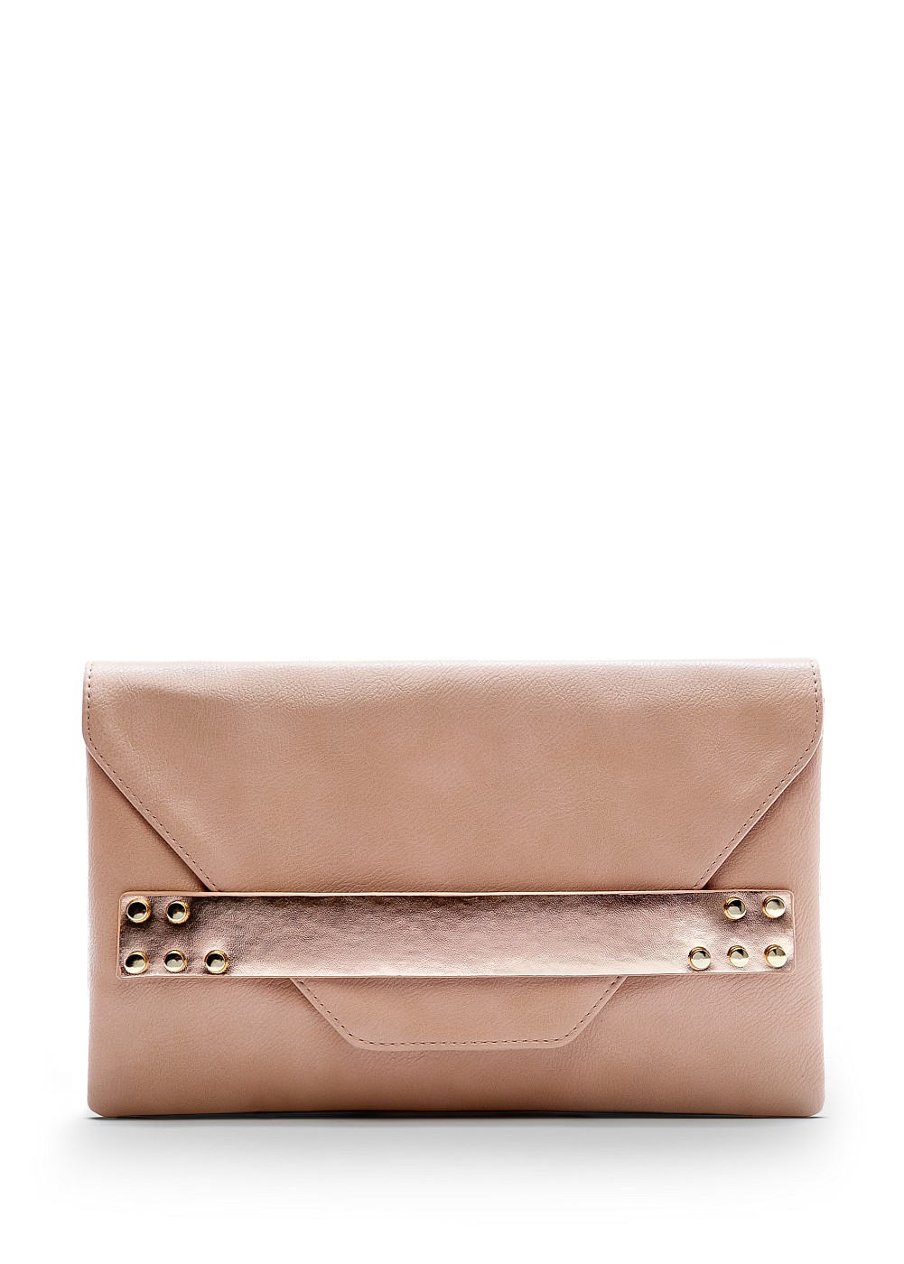 Lyst - Mango Metallic Band Clutch in Natural