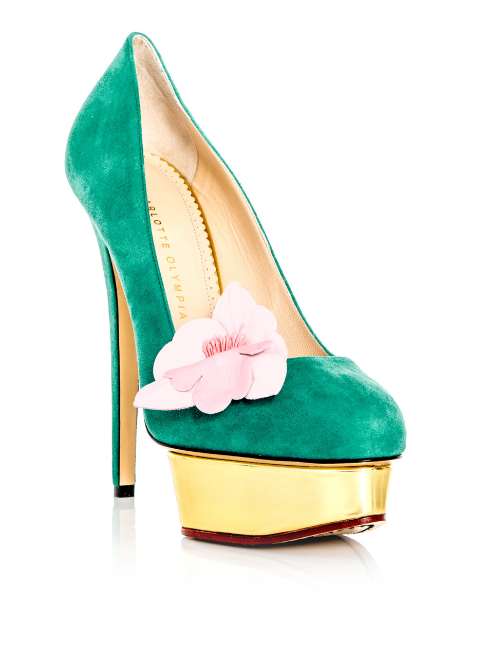 Charlotte Olympia Dolly Orchid Shoes in Green (teal) | Lyst