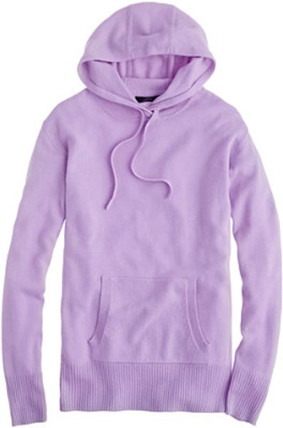 J.crew Collection Cashmere Popover Hoodie in Purple (iced lilac) | Lyst