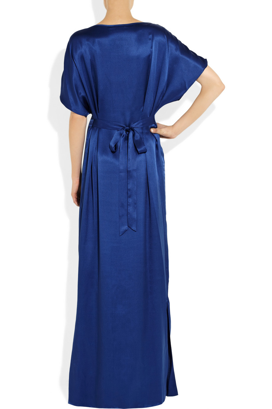 Lyst - Temperley London Long Deco Embellished Silksatin Gown in Blue