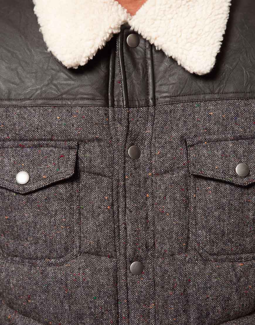 Lyst Replay Quilted Jacket with Pu Yoke in Gray for Men