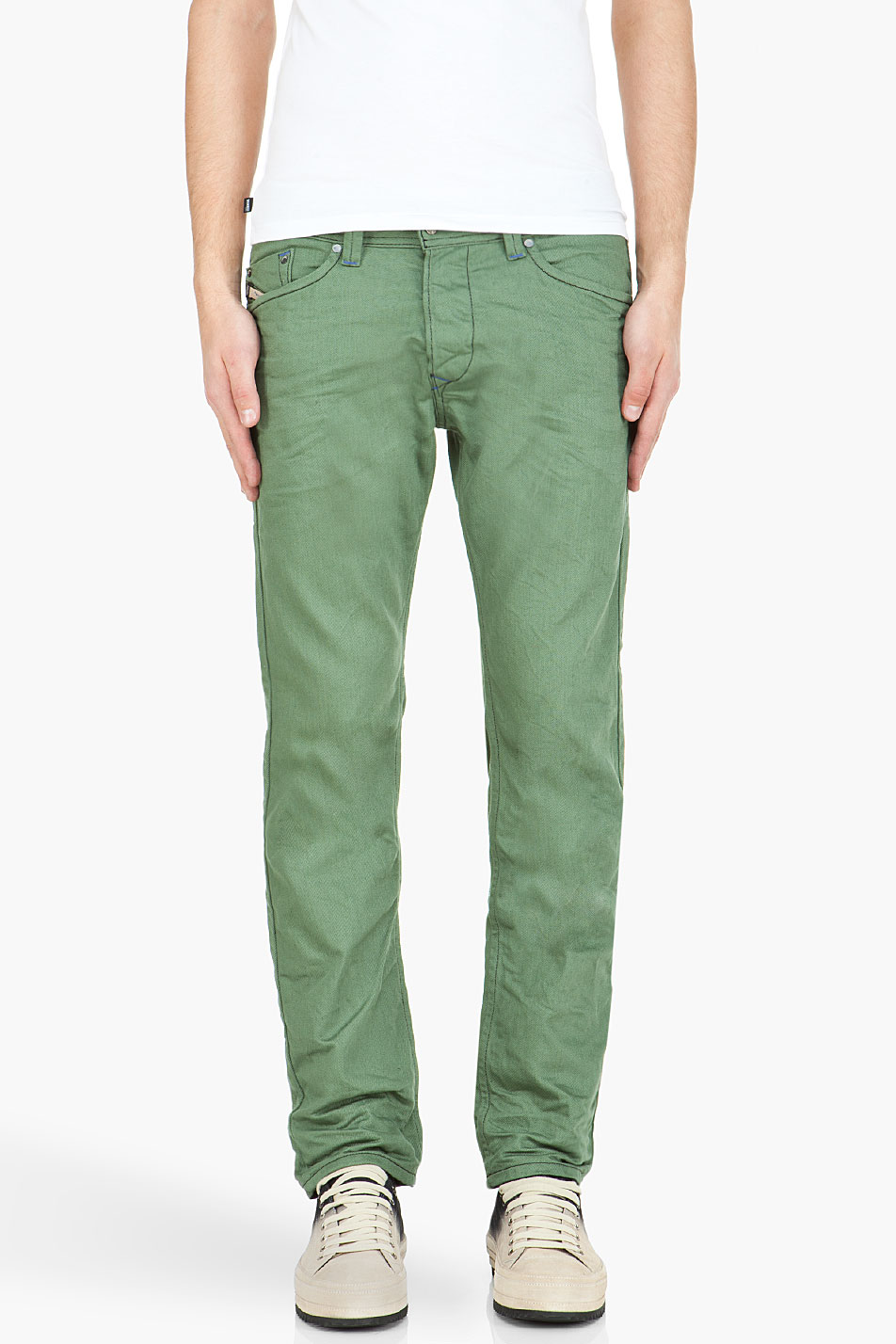 Diesel Green Darron Trousers in Green for Men | Lyst