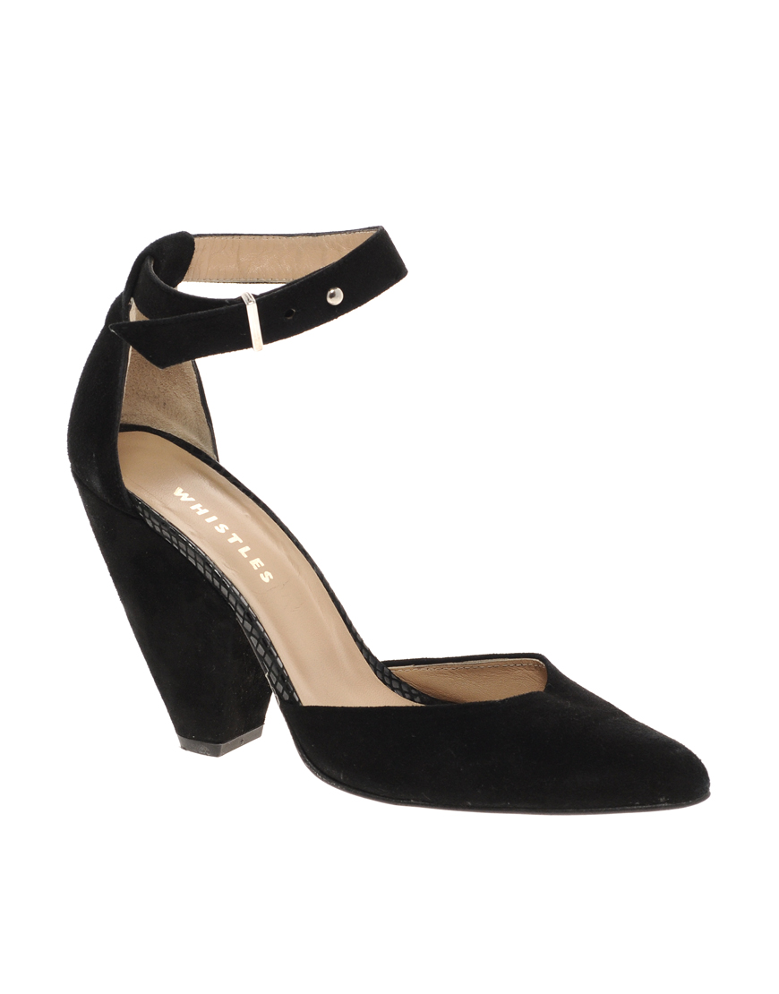 Whistles Mai Tai Ankle Strap Court Shoes in Black - Lyst