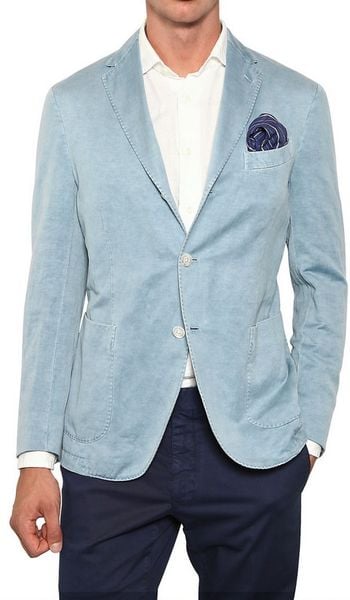 Boglioli Washed Linen Deconstructed Jacket in Blue for Men | Lyst