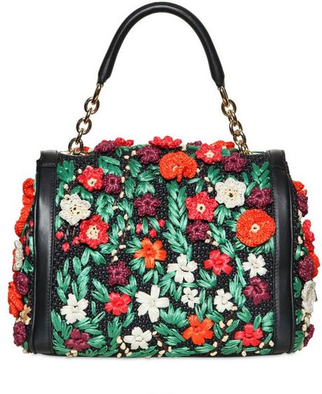 Dolce & Gabbana Woven Raffia Top Handle Bag in Multicolor (multi) | Lyst