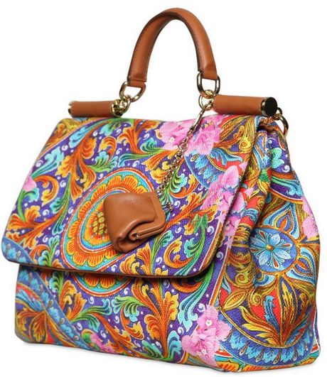 Dolce & Gabbana Soft Miss Sicily Printed Canvas Bag in Multicolor ...