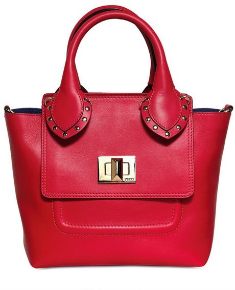 Emilio Pucci Mini City Marquise Leather Shoulder Bag in Red (fuchsia ...