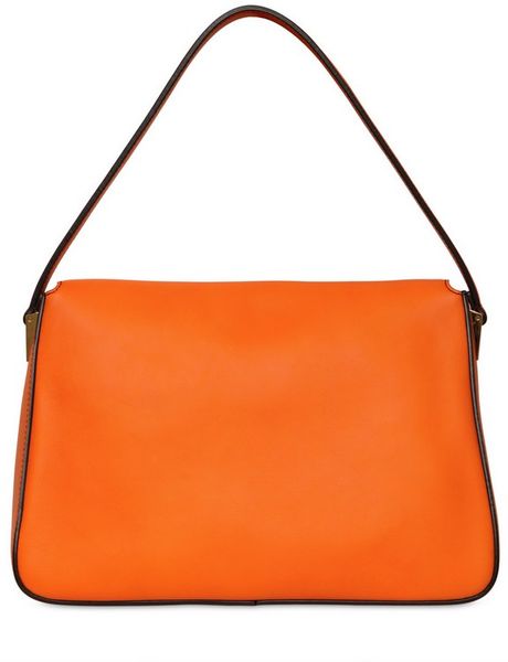 Fendi Big Mamma Leather Shoulder Bag in Orange | Lyst