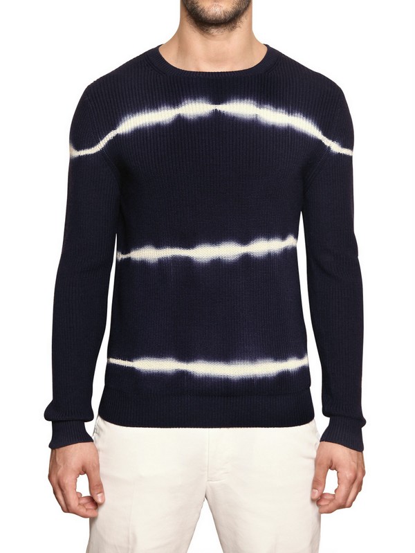 Ferragamo Tie Dye Light Wool Sweater in Blue for Men (navy) | Lyst