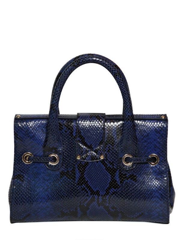 Lyst - Jimmy Choo Small Rosalie Snake Print Leather Bag in Blue
