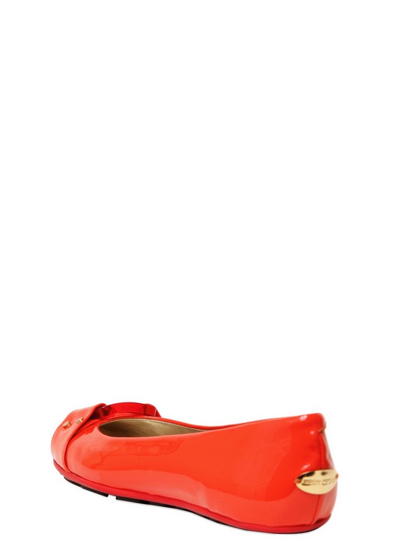 orange leather flats