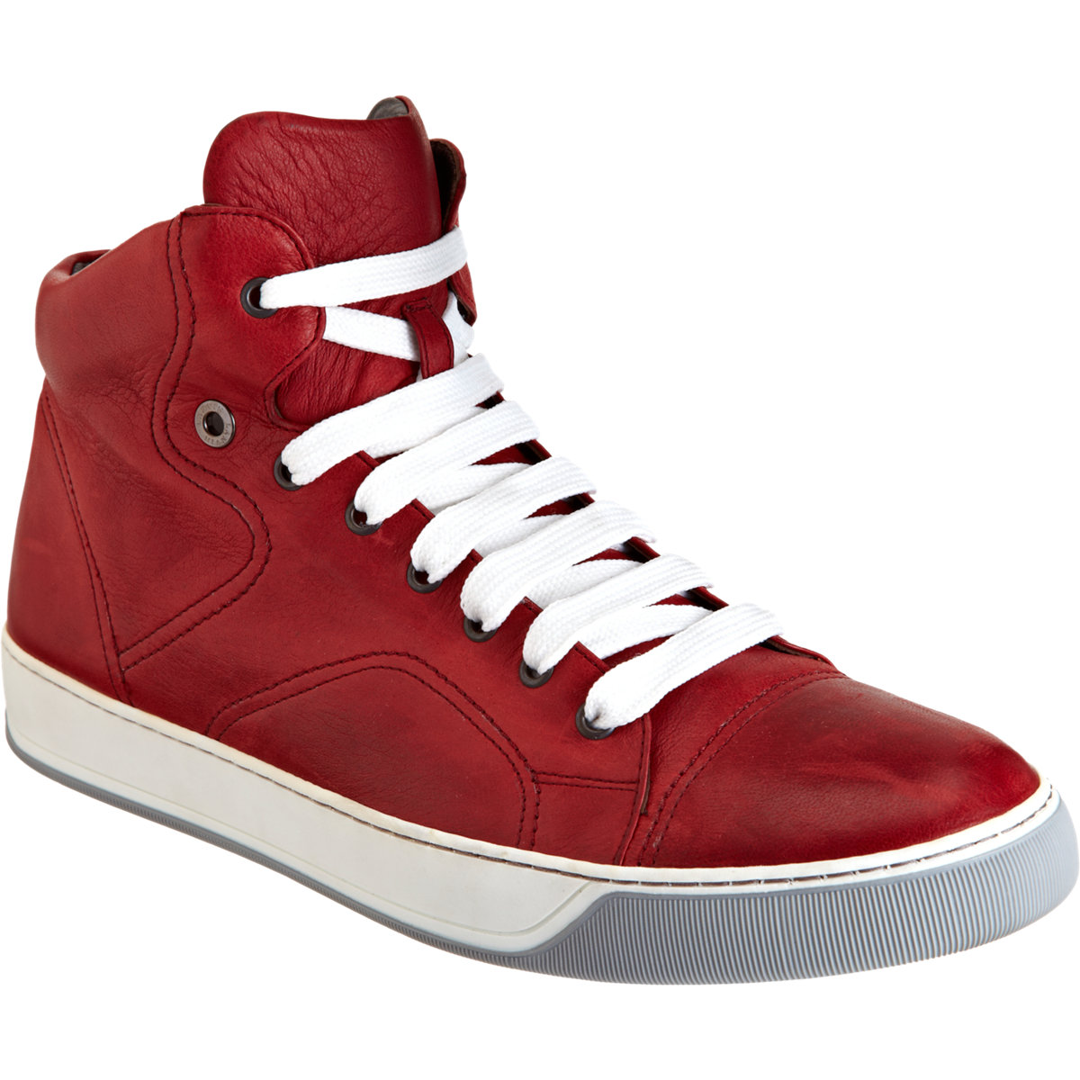 Lanvin High Top Sneaker in Red for Men (gunmetal) | Lyst