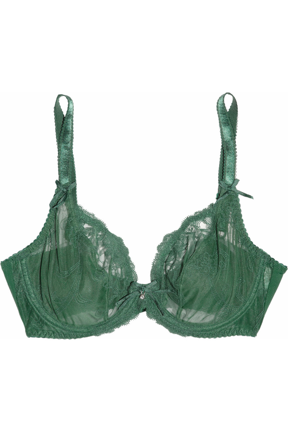 Lyst Rigby & peller Embroidered Lace Underwired Bra in Green