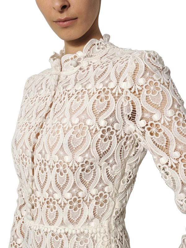 Lyst Valentino Cotton Macramé Long Dress In White