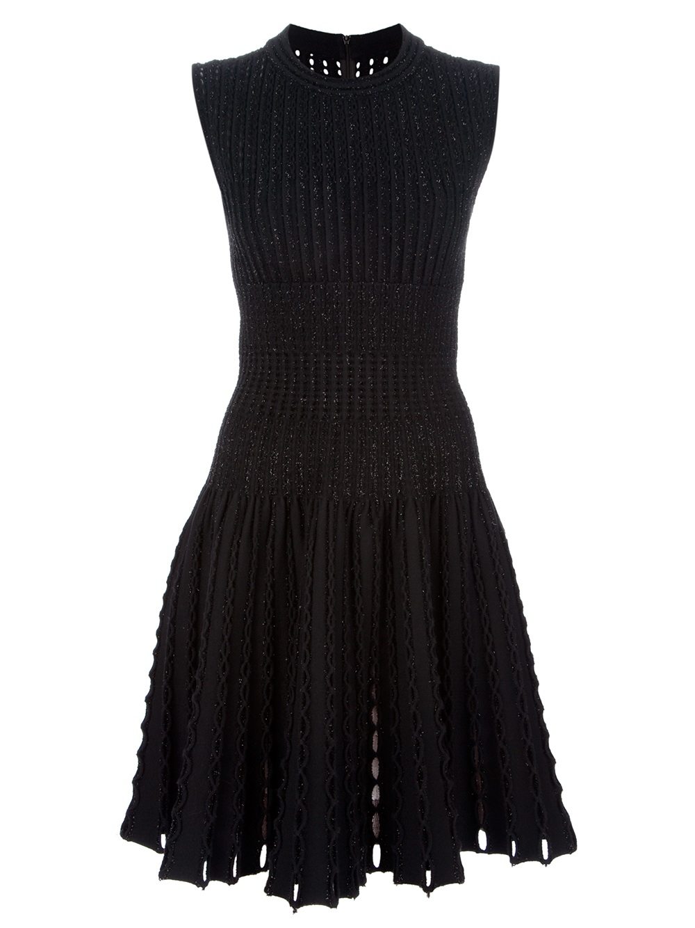 Alaïa Sparkly Ribbed Dress in Black | Lyst