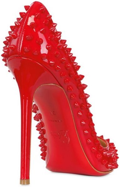 Christian Louboutin Pigalle Spikes Patent Pointy Pumps in Red | Lyst