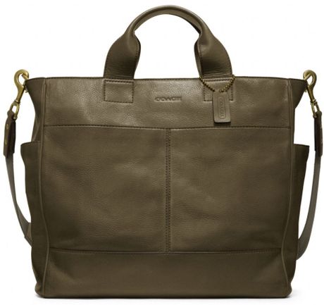Coach Bleecker Legacy Leather Utility Tote in Green for Men (b4/dark ...