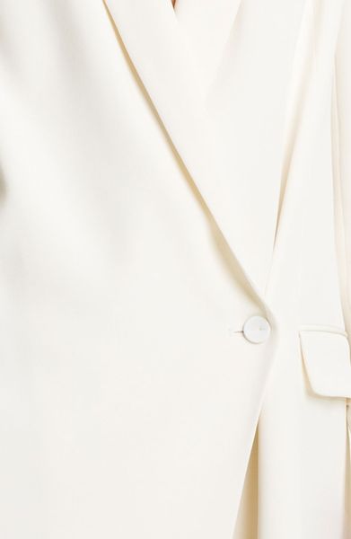 Haute Hippie One Button Silk Blazer Dress in White (ivory) | Lyst