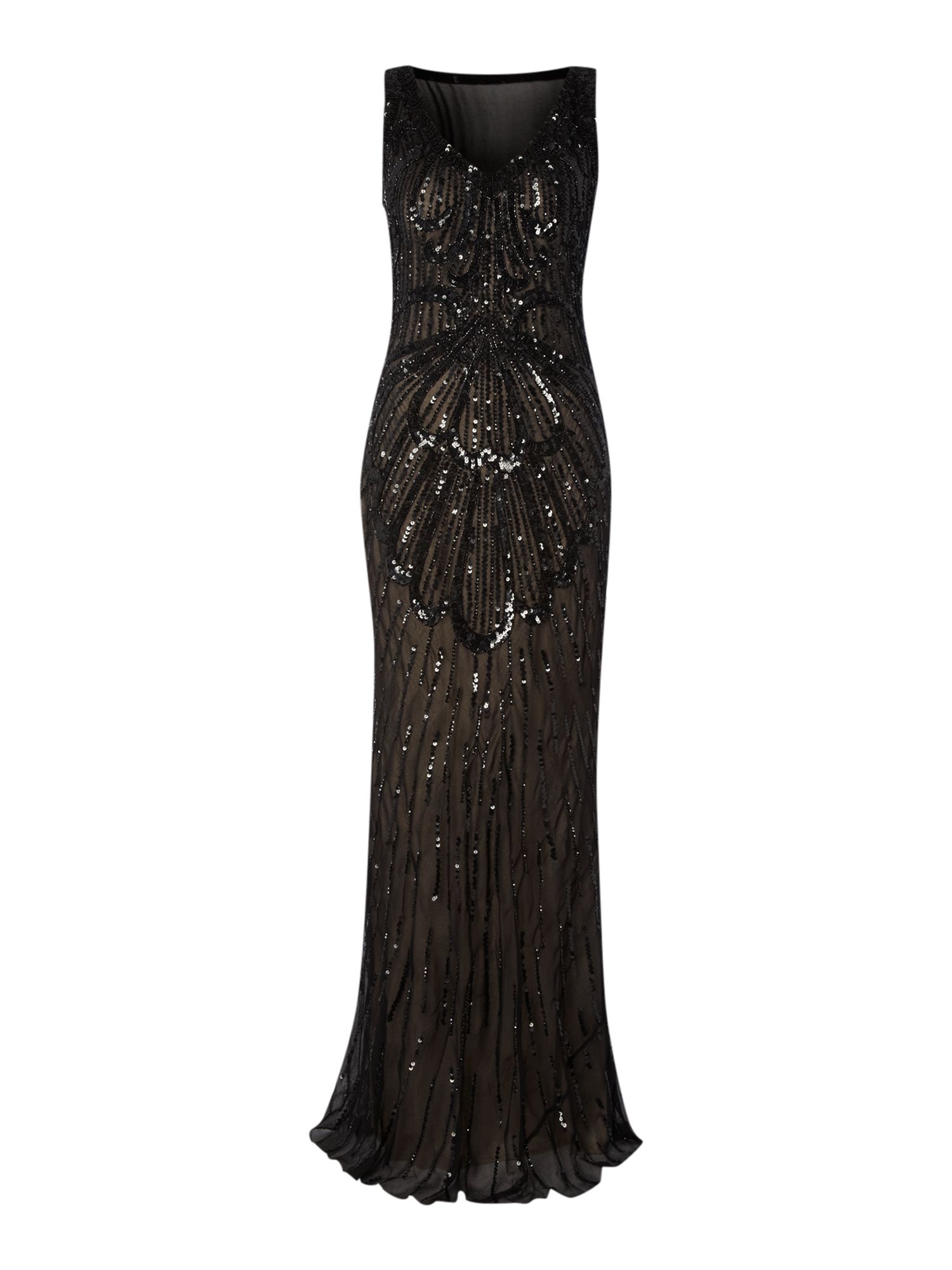 Js Collections Embellished Fan Detail Dress in Black | Lyst