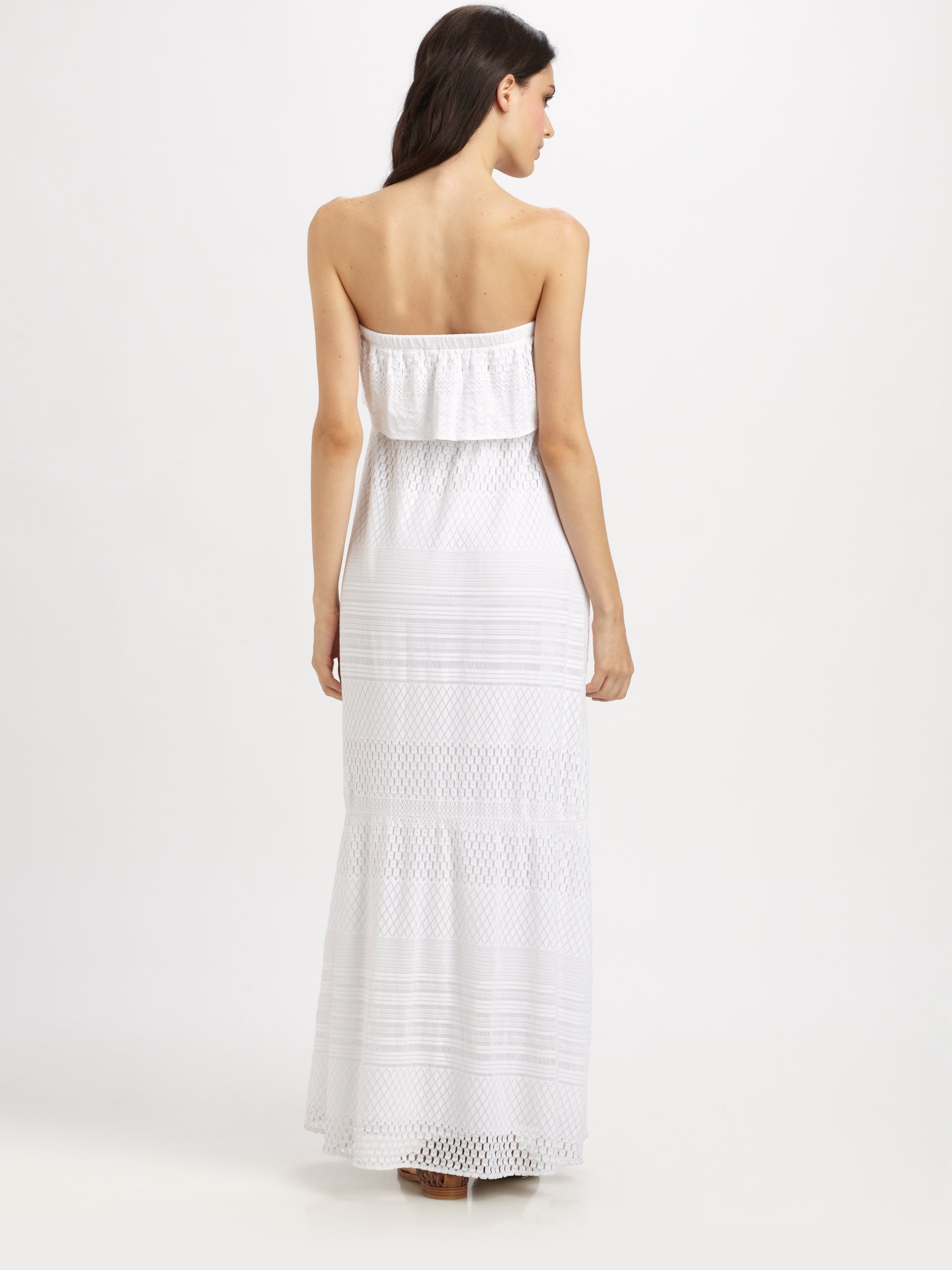 Lyst - Melissa Odabash Crochet Strapless Maxi Dress in White