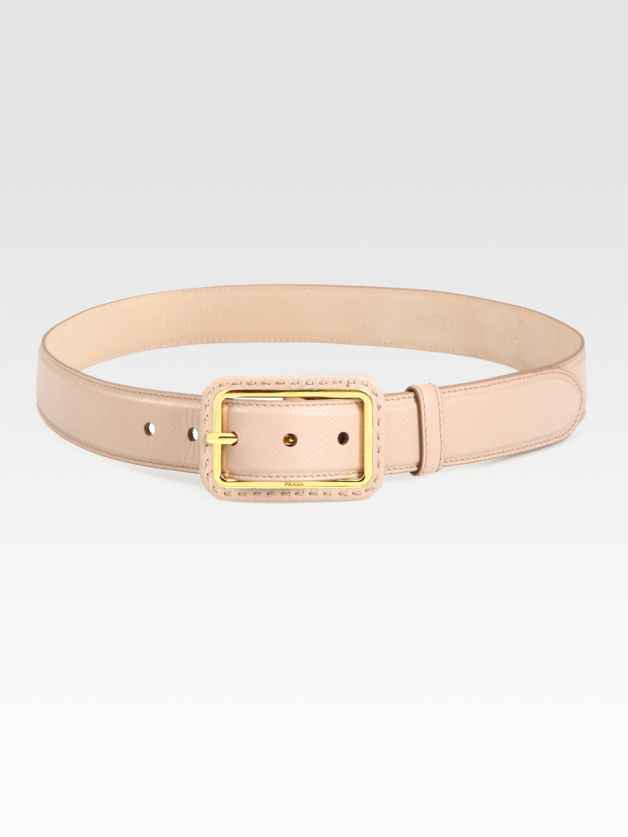 prada pink leather belt  