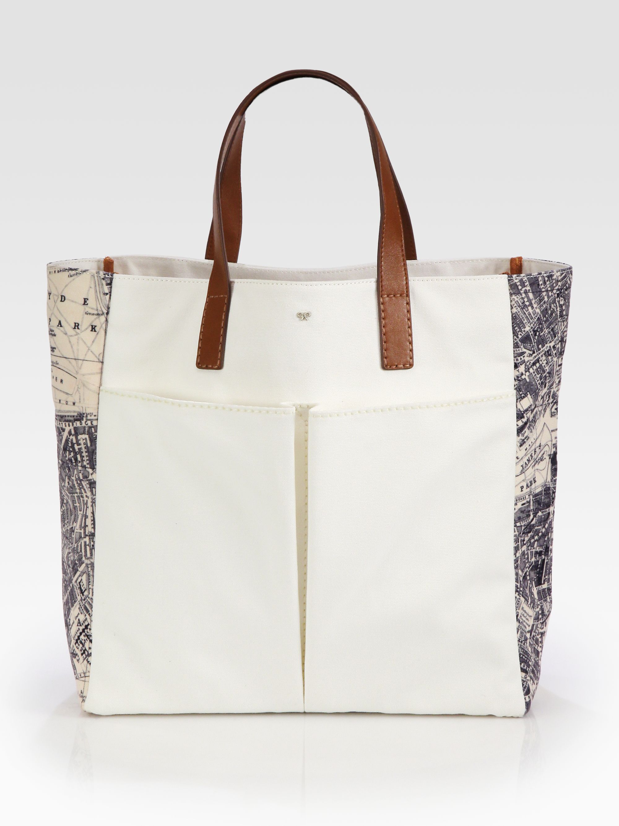 Anya hindmarch London Nevis Canvas Tote in Beige (multi) Lyst