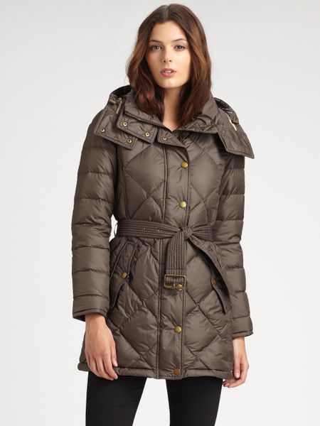 Burberry Brit Eddingly Hooded Puffer Jacket in Brown | Lyst