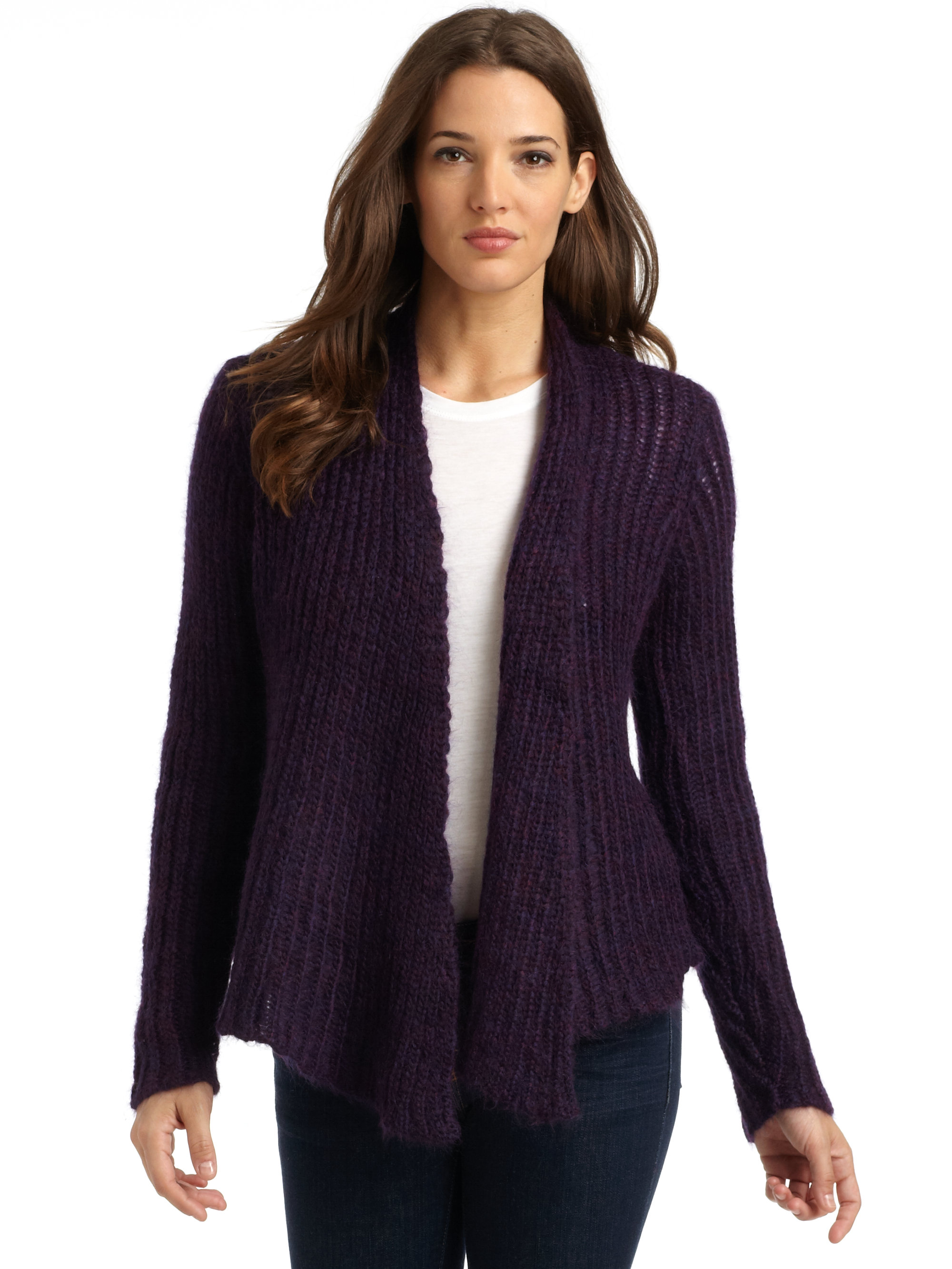 Eileen fisher Cardigan Sweater in Purple | Lyst