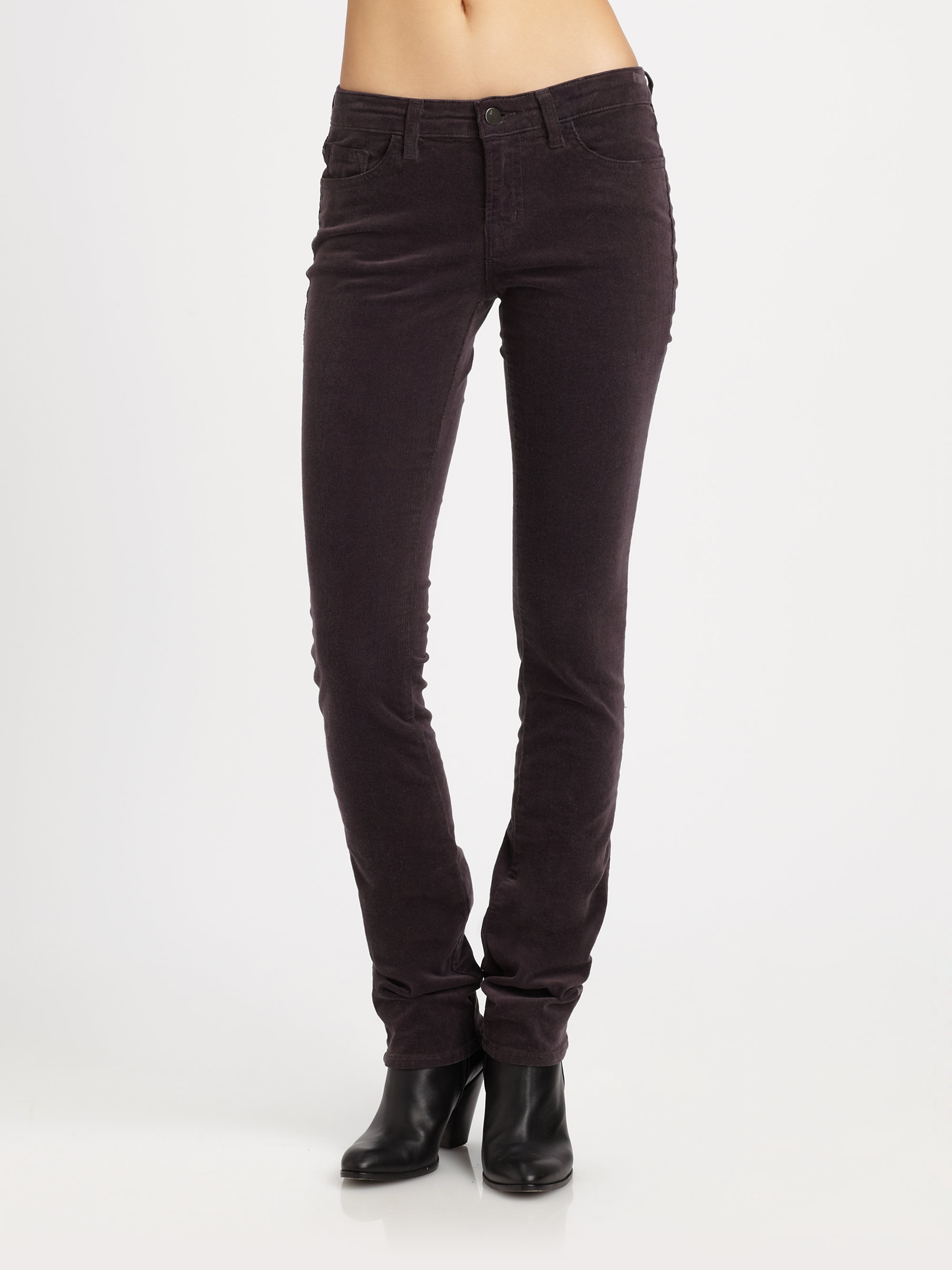 J Brand Lowrise Corduroy Jeans in Gray | Lyst