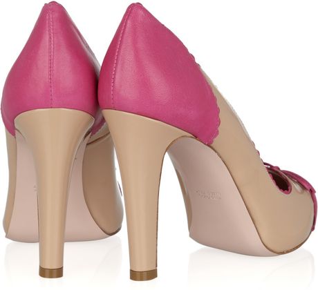 Red Valentino Two-Tone Patent Leather Pumps in Pink | Lyst