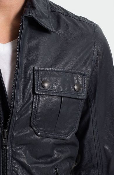Diesel Lordid Leather Jacket in Blue for Men (navy/ blue) | Lyst