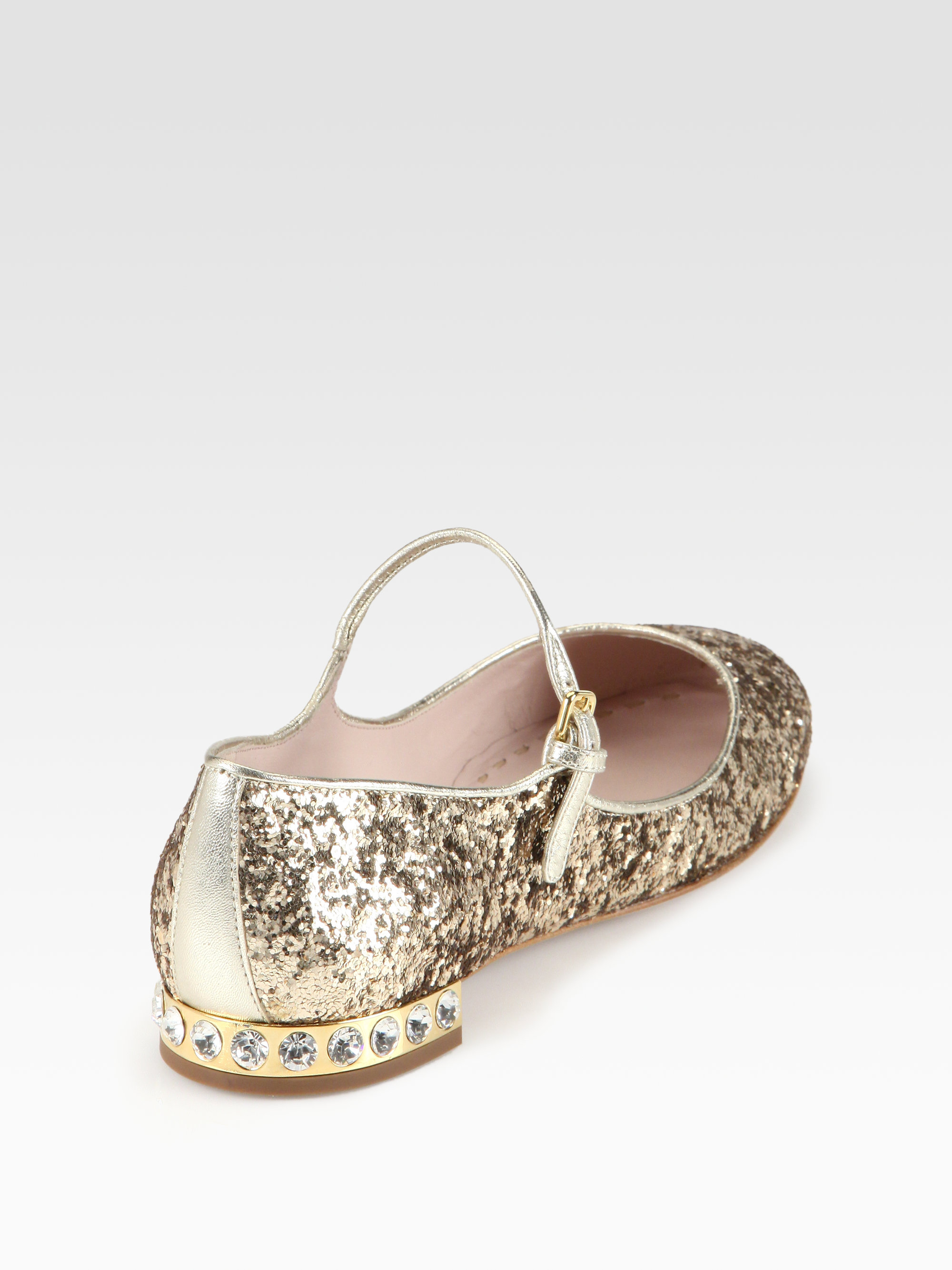 miu miu glitter flats