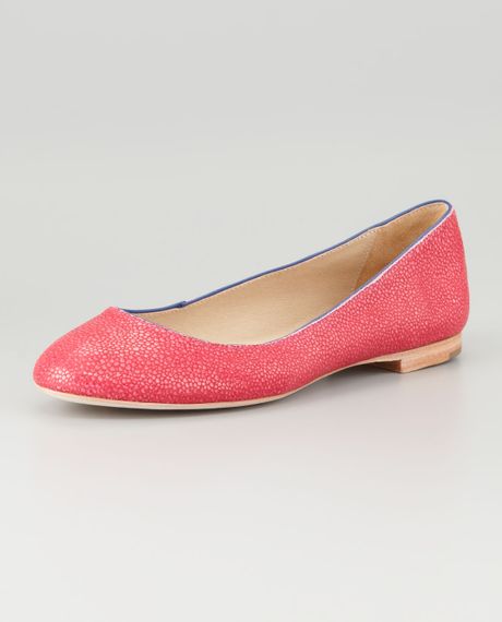 Juicy Couture Textured Ballerina Flats in Pink (hot pink) | Lyst