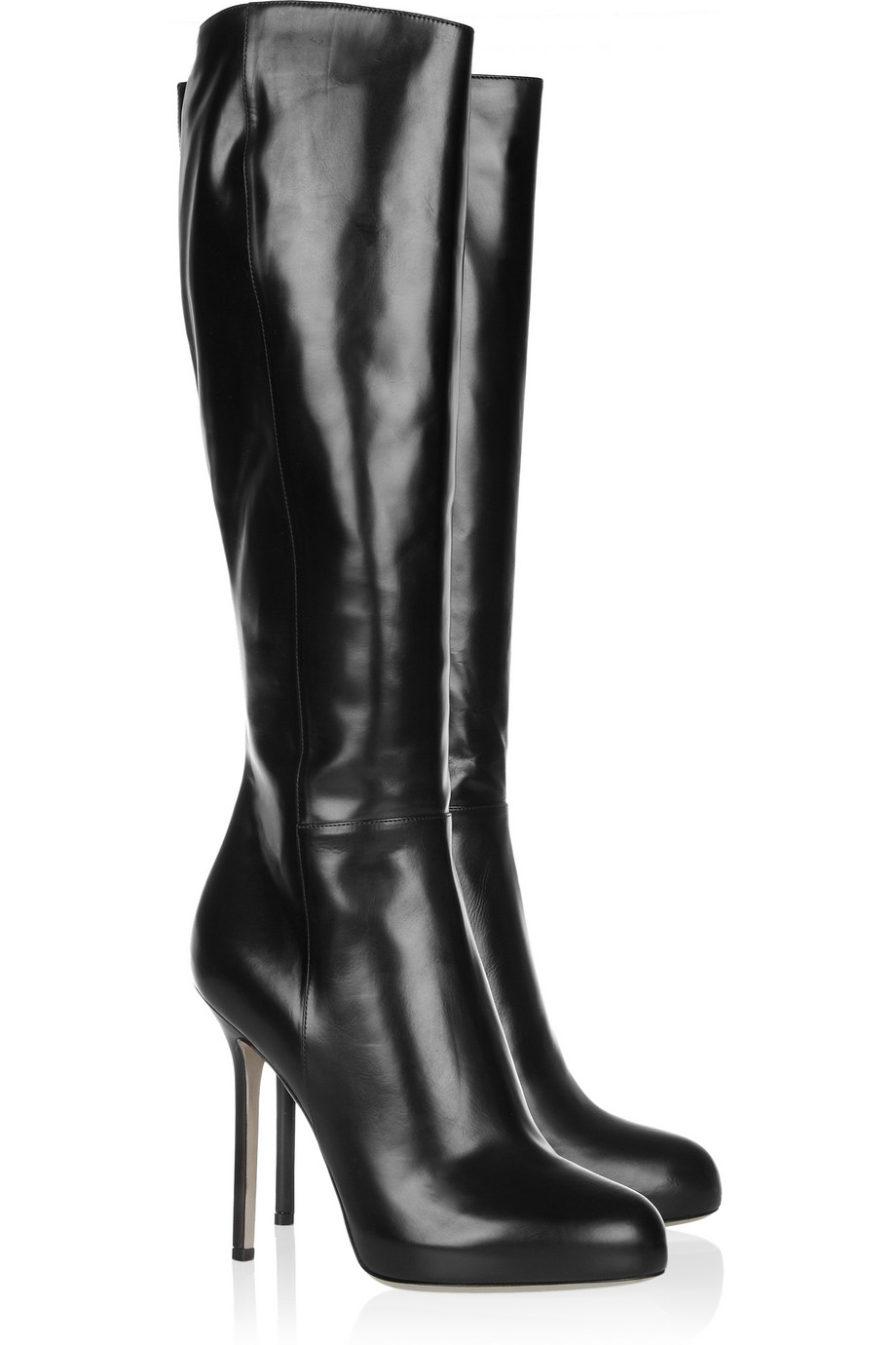 Sergio rossi Black Leather Boots in Black | Lyst