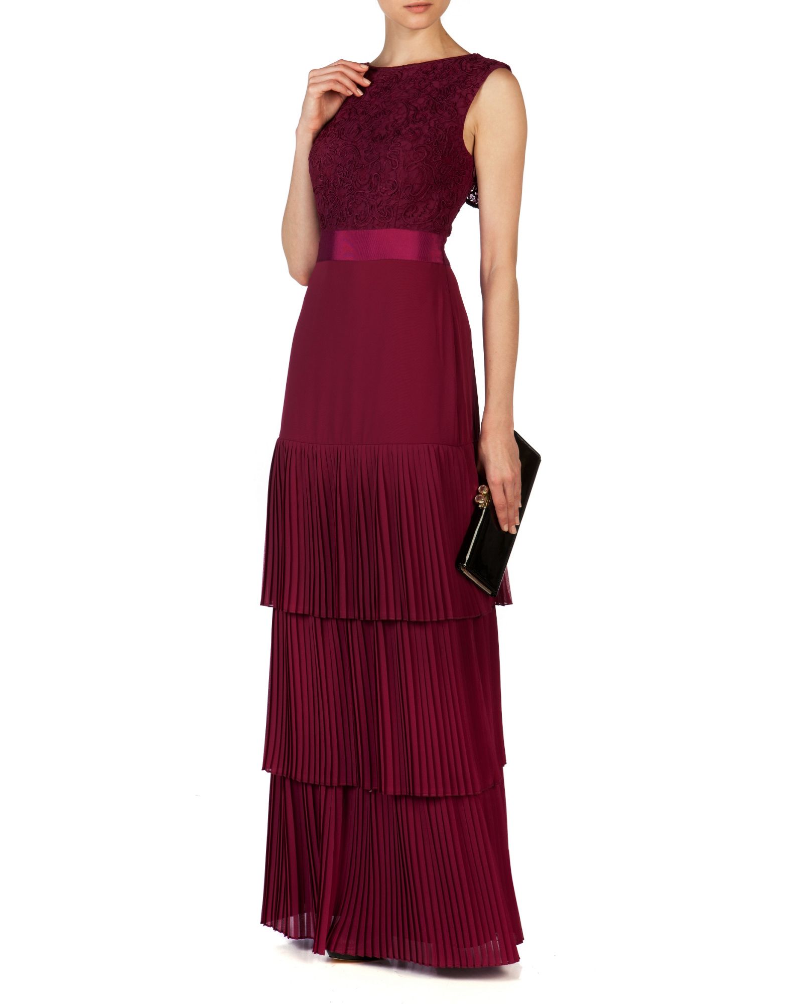 Ted baker Jirin Lace Body Maxi Dress in Red | Lyst