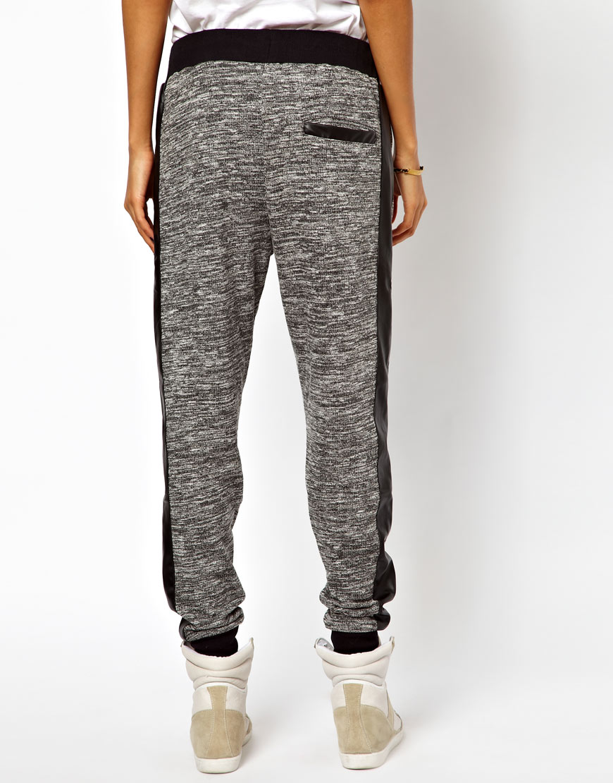 Lyst - Asos Track Pant with Pu Pocket in Gray