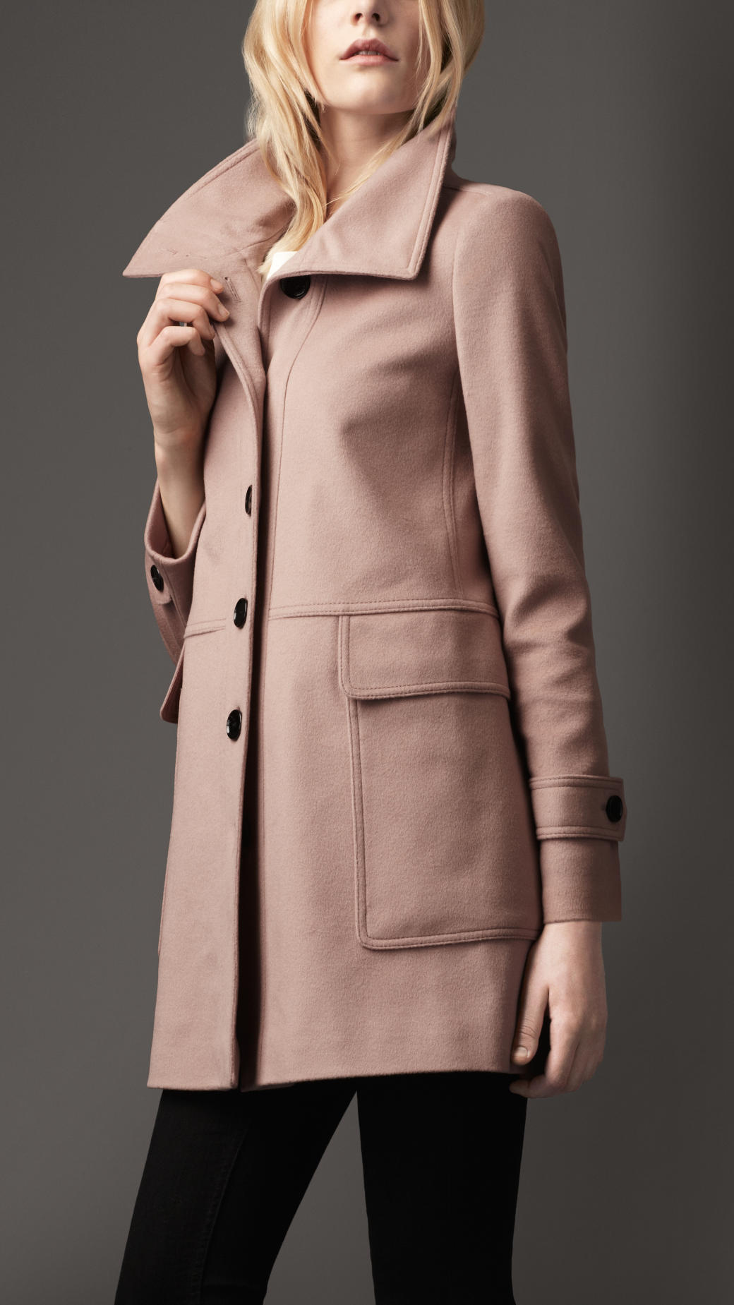 Lyst - Burberry Tailored Wool Cashmere Coat in Pink
