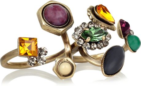 Etro Goldtone Crystal Ring in Multicolor (gold) | Lyst