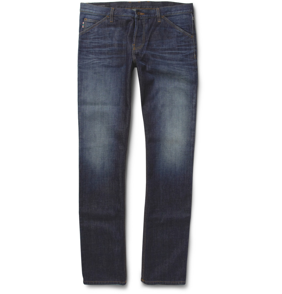 Lyst - Gucci Washed Slimfit Denim Jeans in Blue for Men
