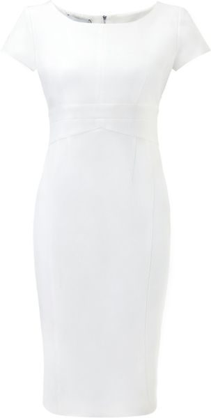 Narciso Rodriguez White Cap Sleeve Pencil Dress in White | Lyst