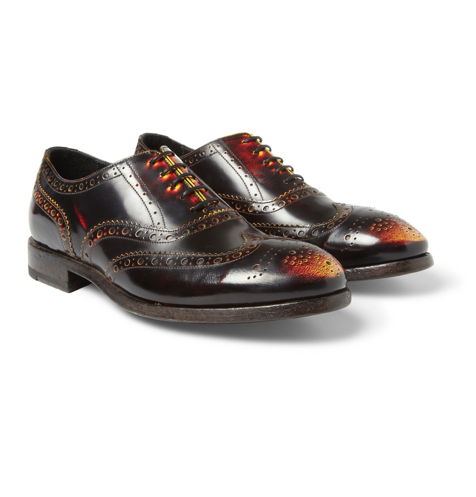 Paul Smith Chuck Burnished Leather Oxford Shoes in Brown for Men | Lyst