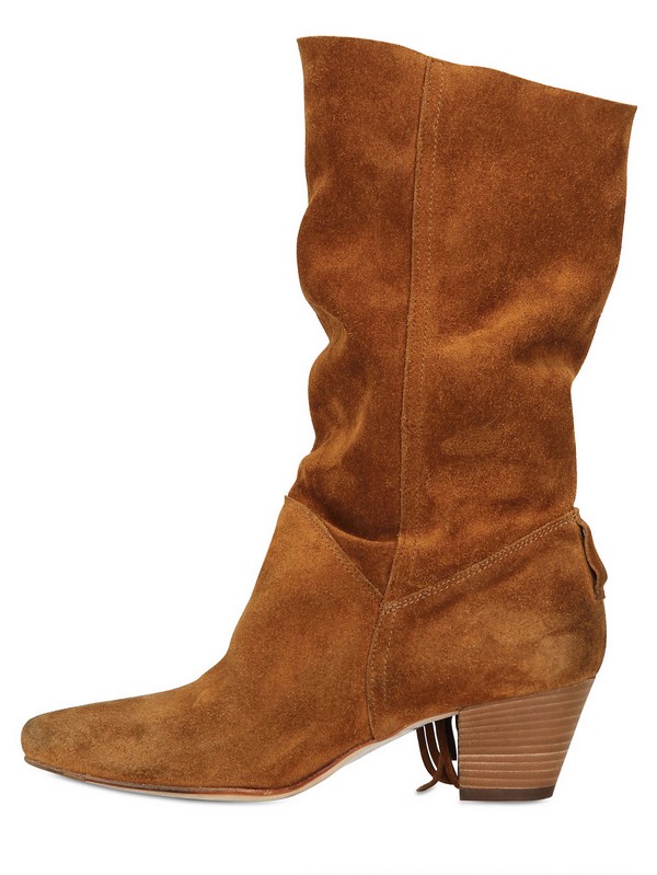Lyst - Strategia Suede Fringed Boots in Brown