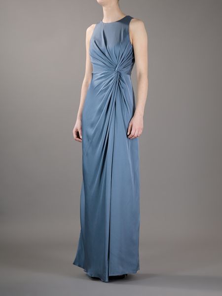 Armani Sleeveless Evening Dress in Blue | Lyst
